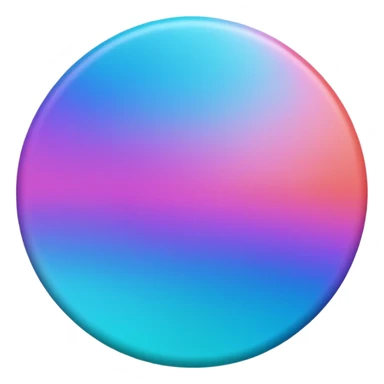 Credit coin in gradient of turquoise, blue, pink, purple, and coral as the main surface 3d sticker