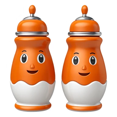 make a salt and pepper but make the pepper orange and make them both have legs and faces
 sticker