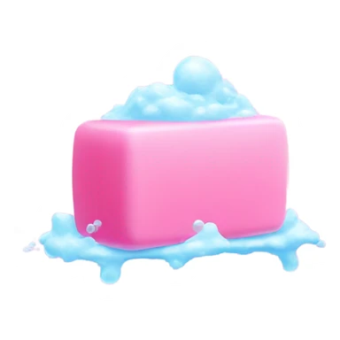 Pink bar of soap with bubbles ascending up sticker