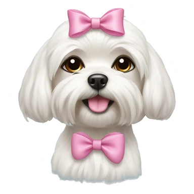maltese dog with pink bows  sticker