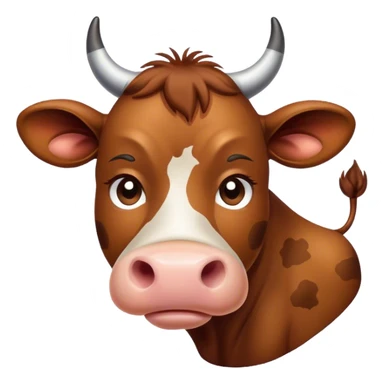 Sad big back cow sticker