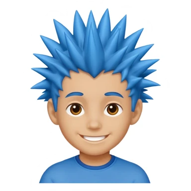 blue spiky haired kid  sticker