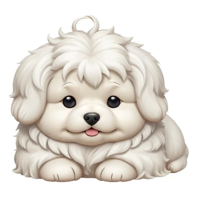 Cinematic Meme-Worthy Chubby Sleeping Wavy-Haired Maltese dog Portrait Emoji, Head resting peacefully with a contented smile, featuring a delightfully chubby build and a luxuriously soft, wavy-haired white coat, eyes shut in a serene nap, Simplified yet hilariously adorable features, highly detailed, glowing with a soft, drowsy light, high shine, relaxed and utterly lovable, stylized with an air of playful laziness, bright and endearing, soft glowing outline, capturing the essence of a comically sleepy companion, so meme-worthy it feels like it could instantly become the next viral sensation of adorable slumber! sticker