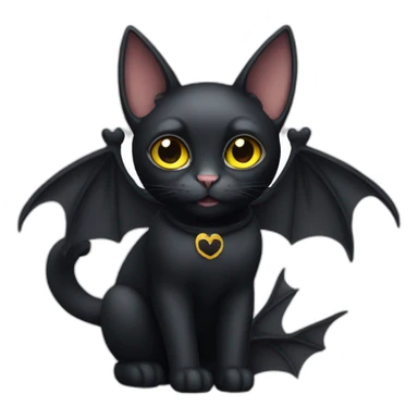 Black cat with bat wings sticker