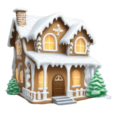 Cosy white gingerbread house  sticker