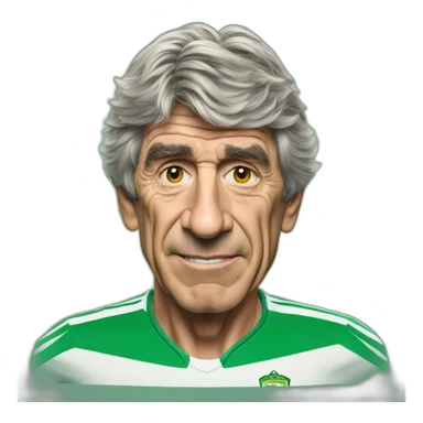 Manuel Pellegrini con camiseta de Betis sticker