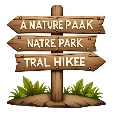 wooden nature park hike trail sign sticker