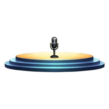 An icon featuring a stage with bright spotlights, a microphone, and musical notes floating in the air. The design symbolizes the energy and excitement of live performances, with a crowd in the background. A transparent background emphasizes the vibrant atmosphere of concerts and shows. sticker