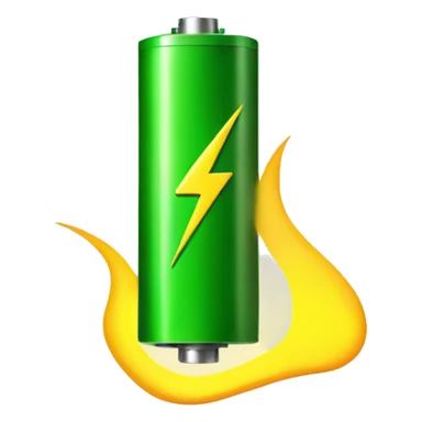 simple vertical green battery with yellow lightning logo on it sticker