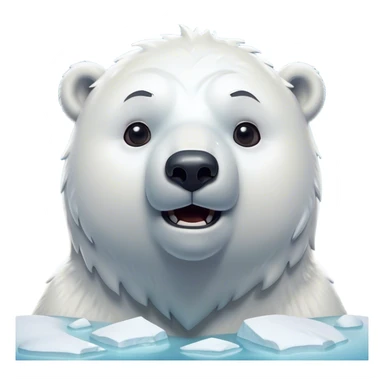 Cinematic Comical Polar Bear Portrait Emoji, Head tilted dramatically with an exaggeratedly shocked expression, featuring a robust, snowy build with wide, comically expressive eyes full of humorous disbelief, Simplified yet hilariously expressive features, highly detailed, glowing with a slightly sassy polar glow, high shine, dramatic yet playful, stylized with an air of quirky arctic attitude, soft glowing outline, capturing the essence of a meme-worthy polar bear that appears ready to side-eye its way into viral fame! sticker