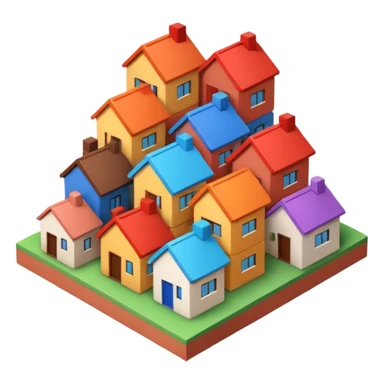 monton de casas compradas sticker