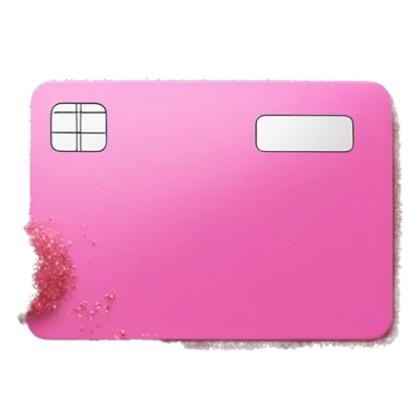 Pink glitter powder and a pink credit card sticker