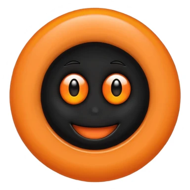 make a blackhole, accretion disk and all, with an orange smiley face, black head, orange ring, orange eyes, orange mouth, no other details sticker