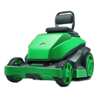 futuristic robot lawn mower in all green sticker