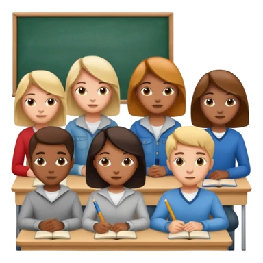 estudiantes en clase sticker