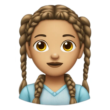 A light-skin girl with braids frowning sticker