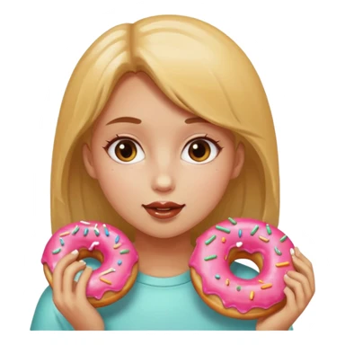 fat girl eating donuts sticker
