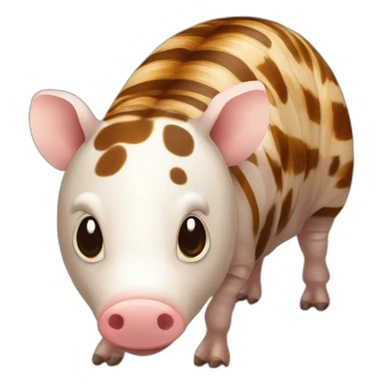 Tiger striped brown white mottled pig armadillo cow centipede insect sticker
