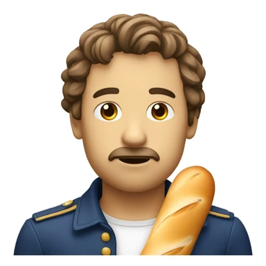 Sad french face holding baguette sticker