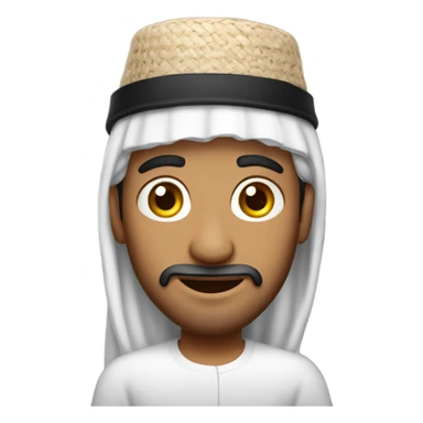 Arabian man wearing a Jewish hat sticker