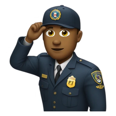 man with yellow "FBI" letters on his cap sticker