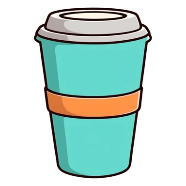 Aqua coffee cup sticker