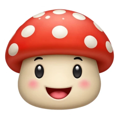 Mushroom with a silly face sticker