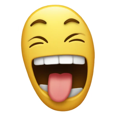 Yellow face emoji stress crying while laughing sticker