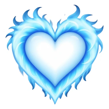 Blue flames in the shape of a pastel color all blue heart sticker