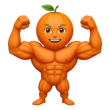 Muscle Orange Fruit Character Strongest sticker