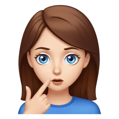 White girl blue eyes brown hair gossiping with attitude  sticker