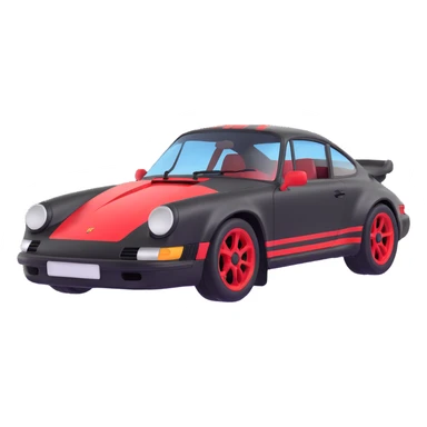 Black Porsche 911 with red details sticker