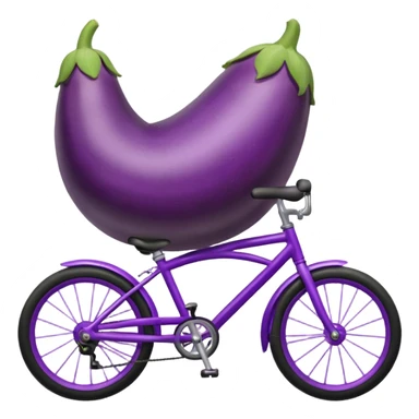 a eggplant riding a bike  sticker