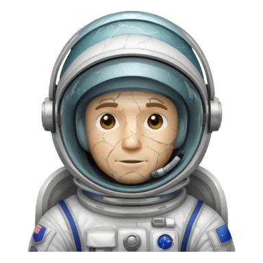astronaut man with cracked glass helmet  sticker