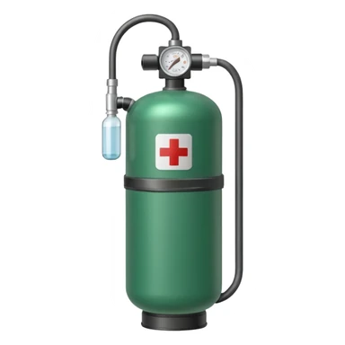 medical oxygen small green tank sticker