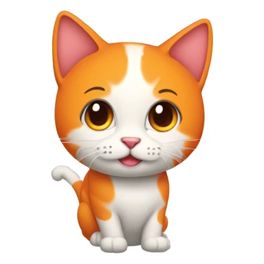 Gato naranja corazón  sticker