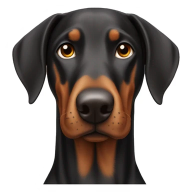 Doberman with floppy ears sticker