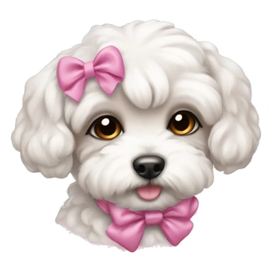 Schichon puppy pink bow sticker