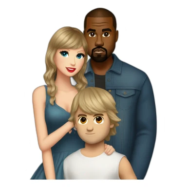 Taylor swift and Kanye west had a child sticker