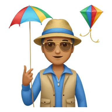 man with kite,Kite Flyers, big kite. sticker