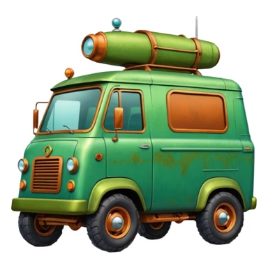  Actively-leaning antique tall truck robotic twenty passenger comfort Mars alien rover Scooby Doo Mystery Machine  sticker