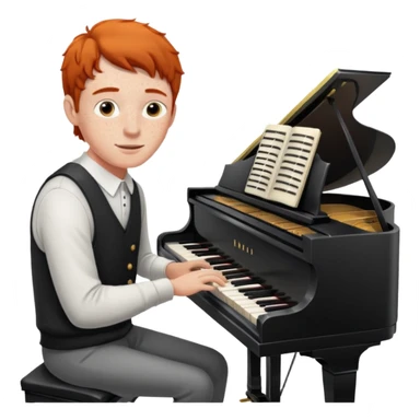Guy with freckeles playing piano sticker
