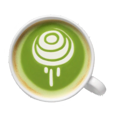 aesthetic matcha latte with traditional latte art in white mug sticker