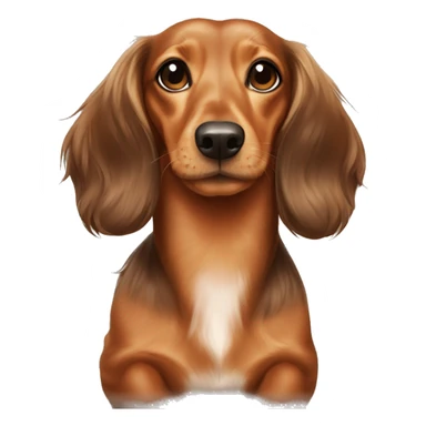 Female caramel long haired miniature dachshund  sticker