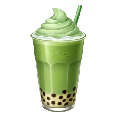 matcha latte with boba and ice sticker