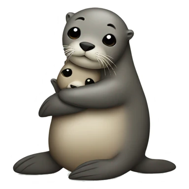 Seal hugging otter sticker