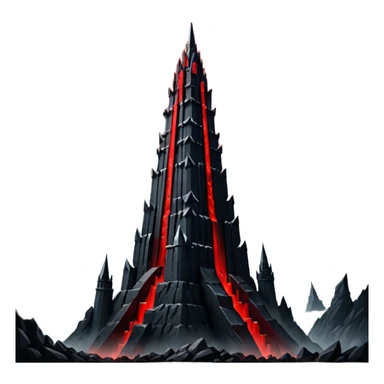 Barad Dúr from Lord of the Rings, Dark, giant Tower, with red beams shooting from the top into the sky sticker