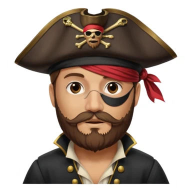pirate captain eye pach beard sticker