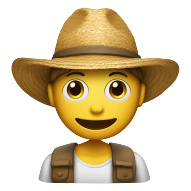 emoji in love and straw hat on head sticker