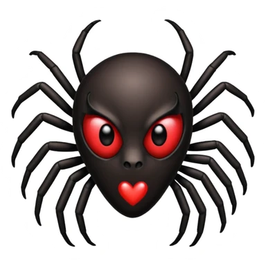 face spider in love with hart sticker